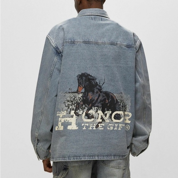 HONOR THE GIFT men’s HTG Chore Jacket Blue Denim Jackets - Picture 1 of 16